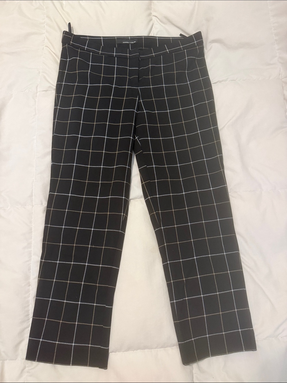 Amanda & Chelsea Black Windowpane Dress Pants